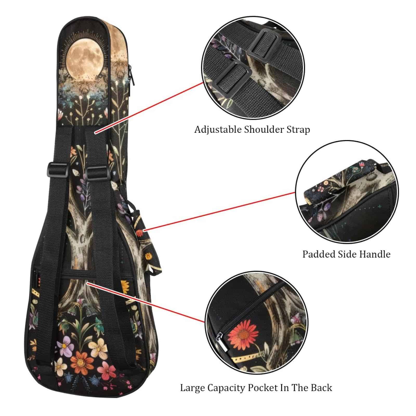 Estuche de concierto de ukulele acolchado grueso con - Imagen 4