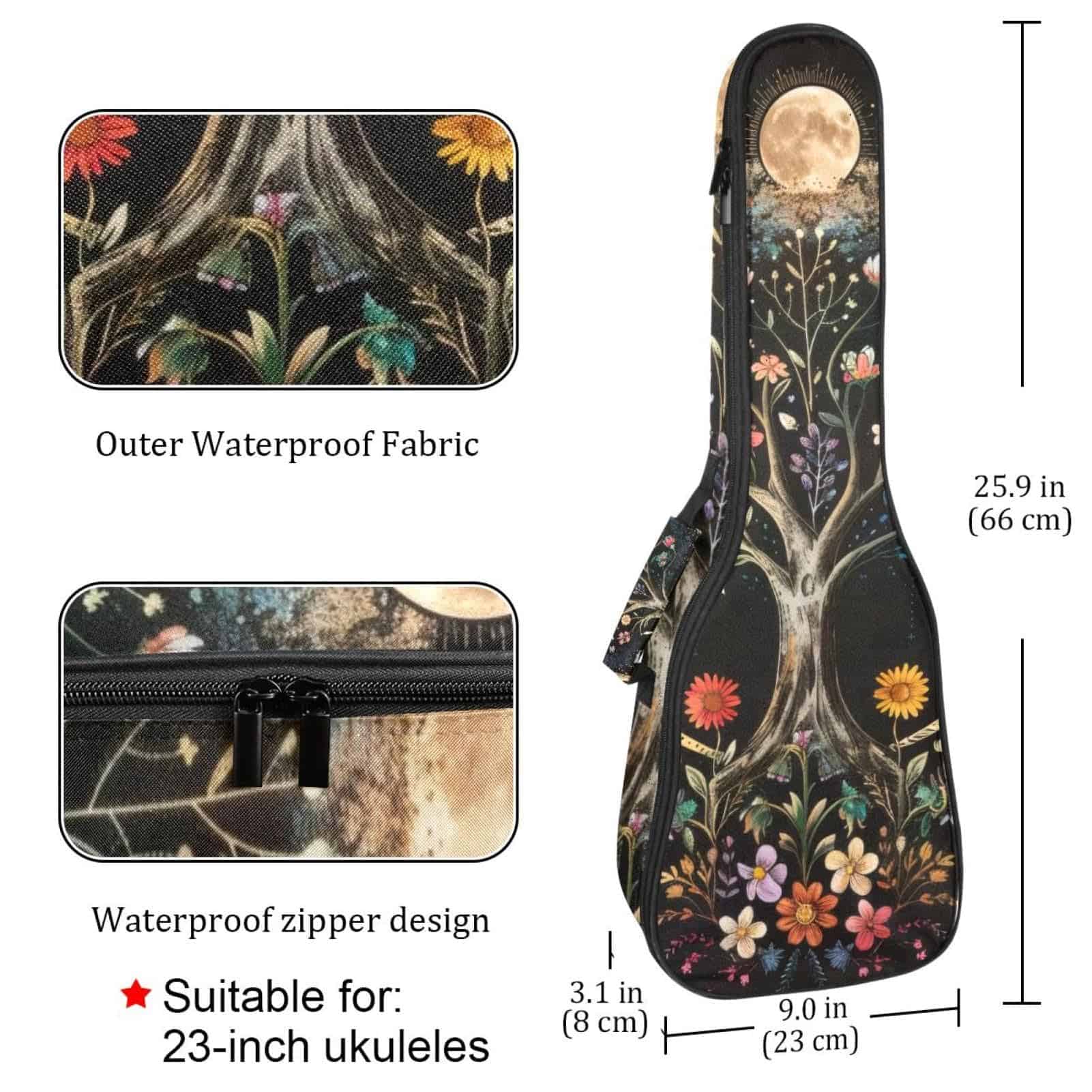 Estuche de concierto de ukulele acolchado grueso con - Imagen 5