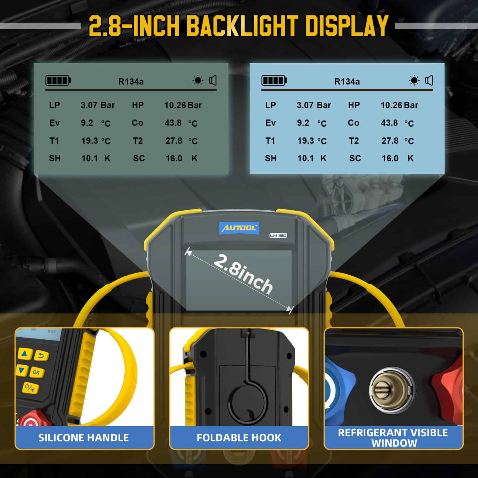 Conjunto de Manómetros de AC AUTOOL, Incl. 2X Termómetro de - Imagen 9