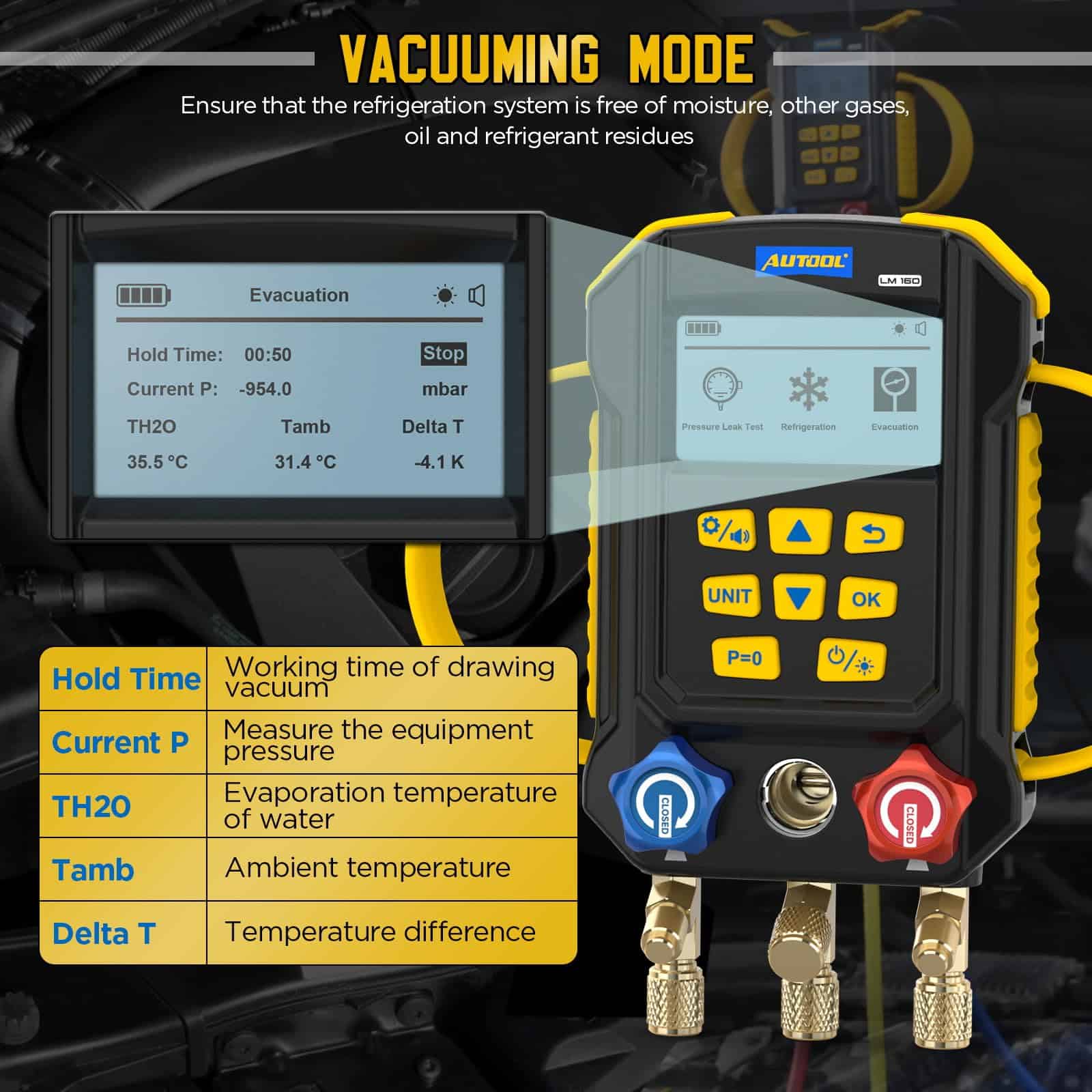 Conjunto de Manómetros de AC AUTOOL, Incl. 2X Termómetro de - Imagen 5