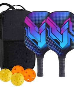 Set de Palas de Pádel, Set de 2 Palas de Pádel de Fibra de