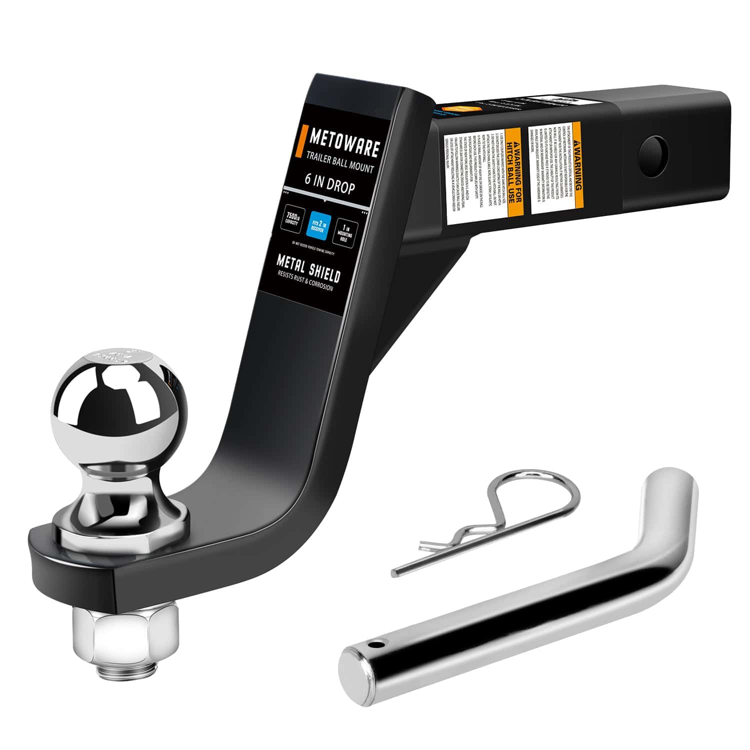 Soporte de enganche de remolque METOWARE con bola de 2