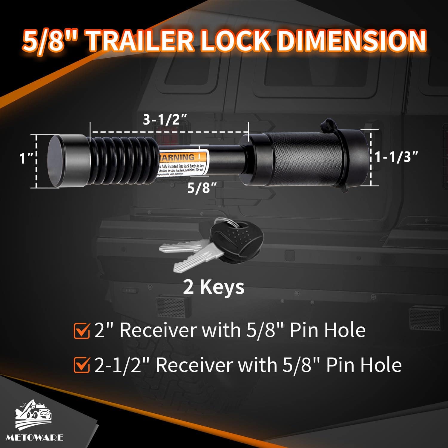 METOWARE Enganche de Remolque con Bola de 2 Pulgadas, - Imagen 5