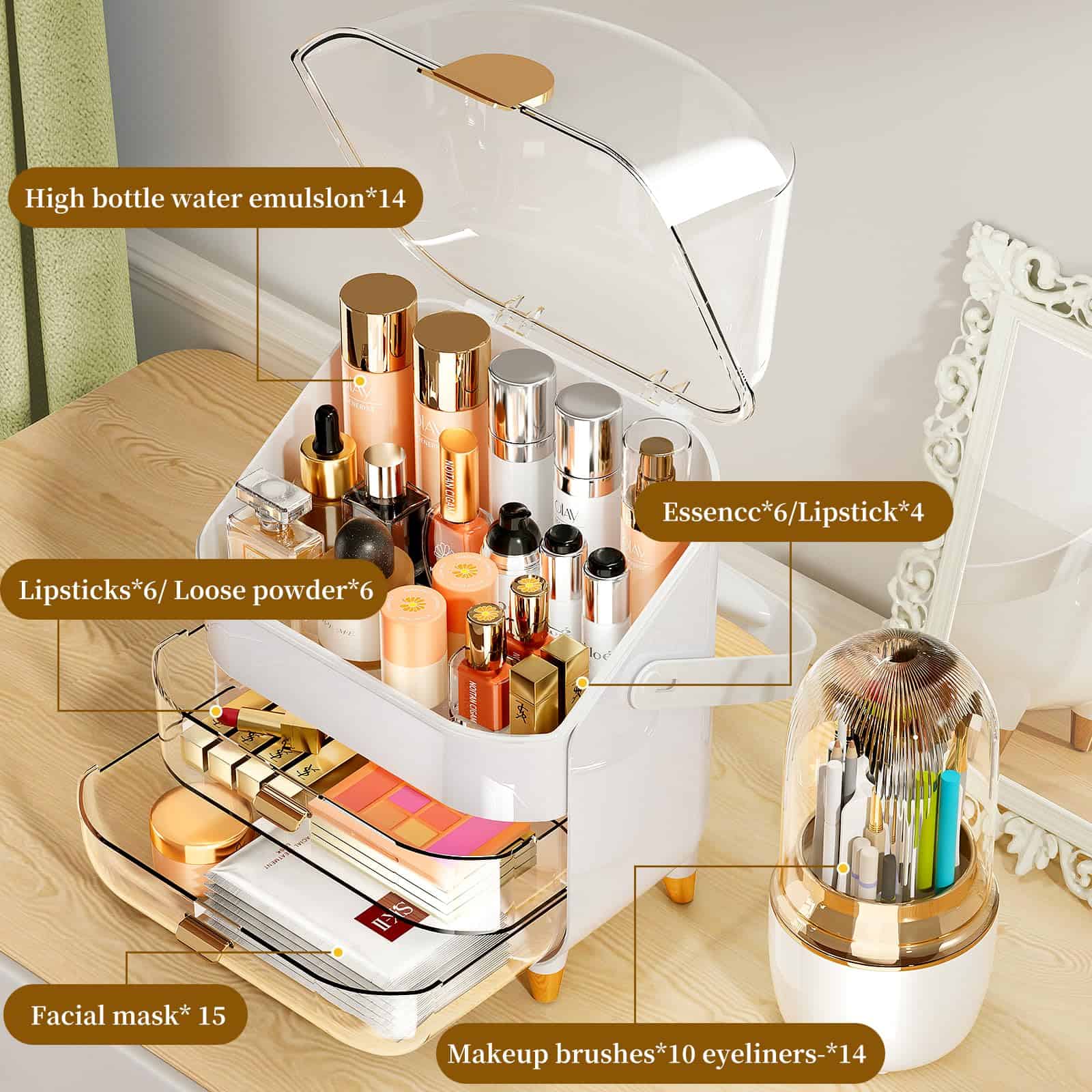 Organizador de Maquillaje, Organizador de cuidado de la - Imagen 5