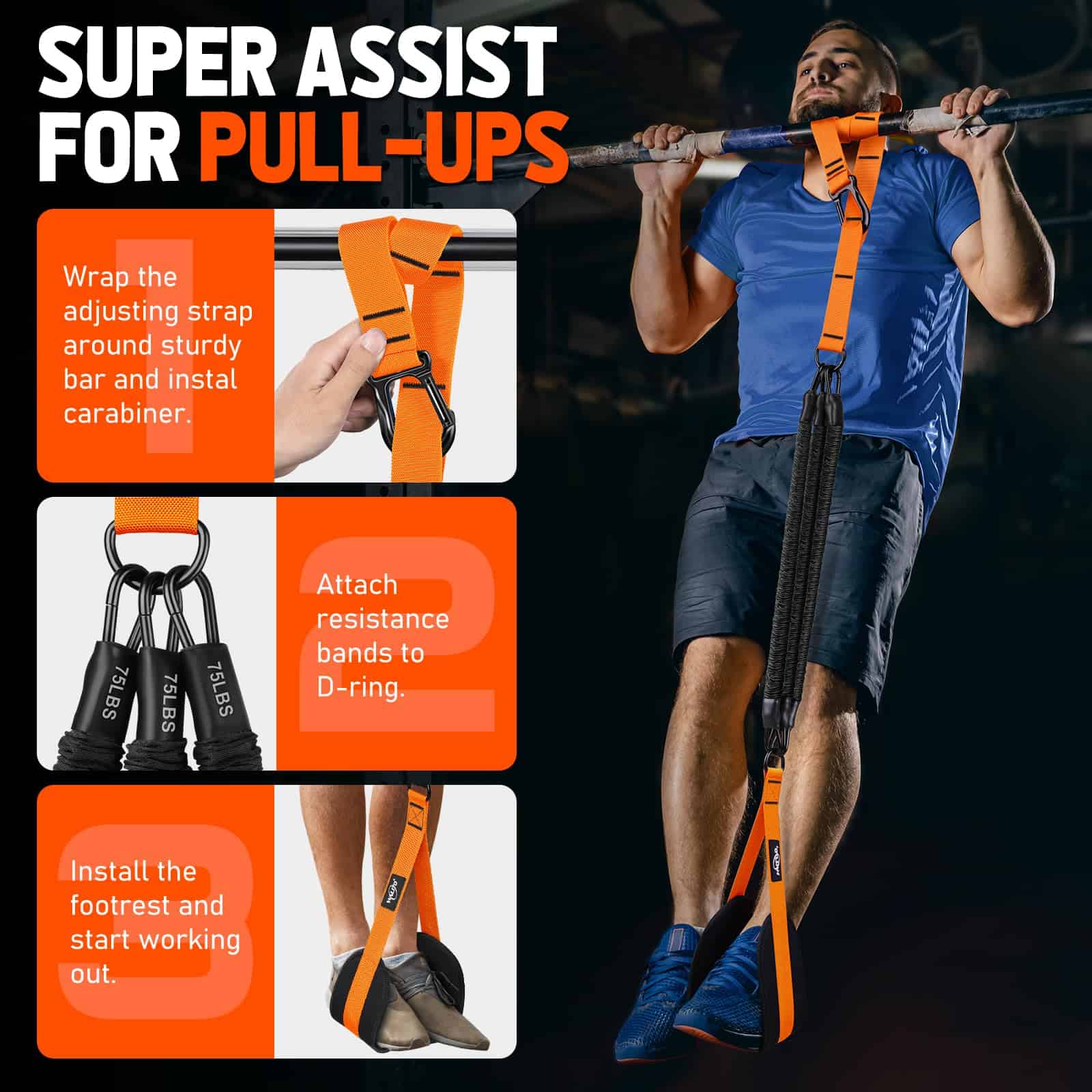 Bandas de Asistencia para Dominadas 300lbs, Bandas de - Imagen 6