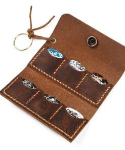 Estuche de cuero para púa de guitarra, regalo para