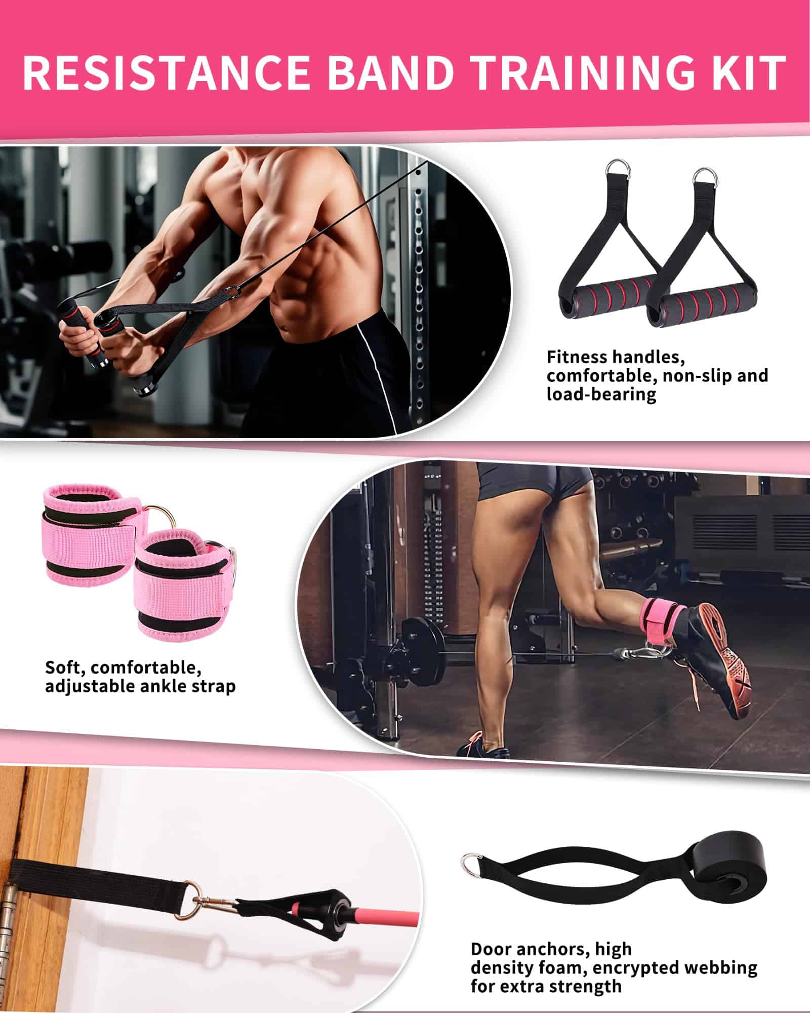 LAKXSF Exercise Bands Resistance Bands Set - Set de Bandas - Imagen 5
