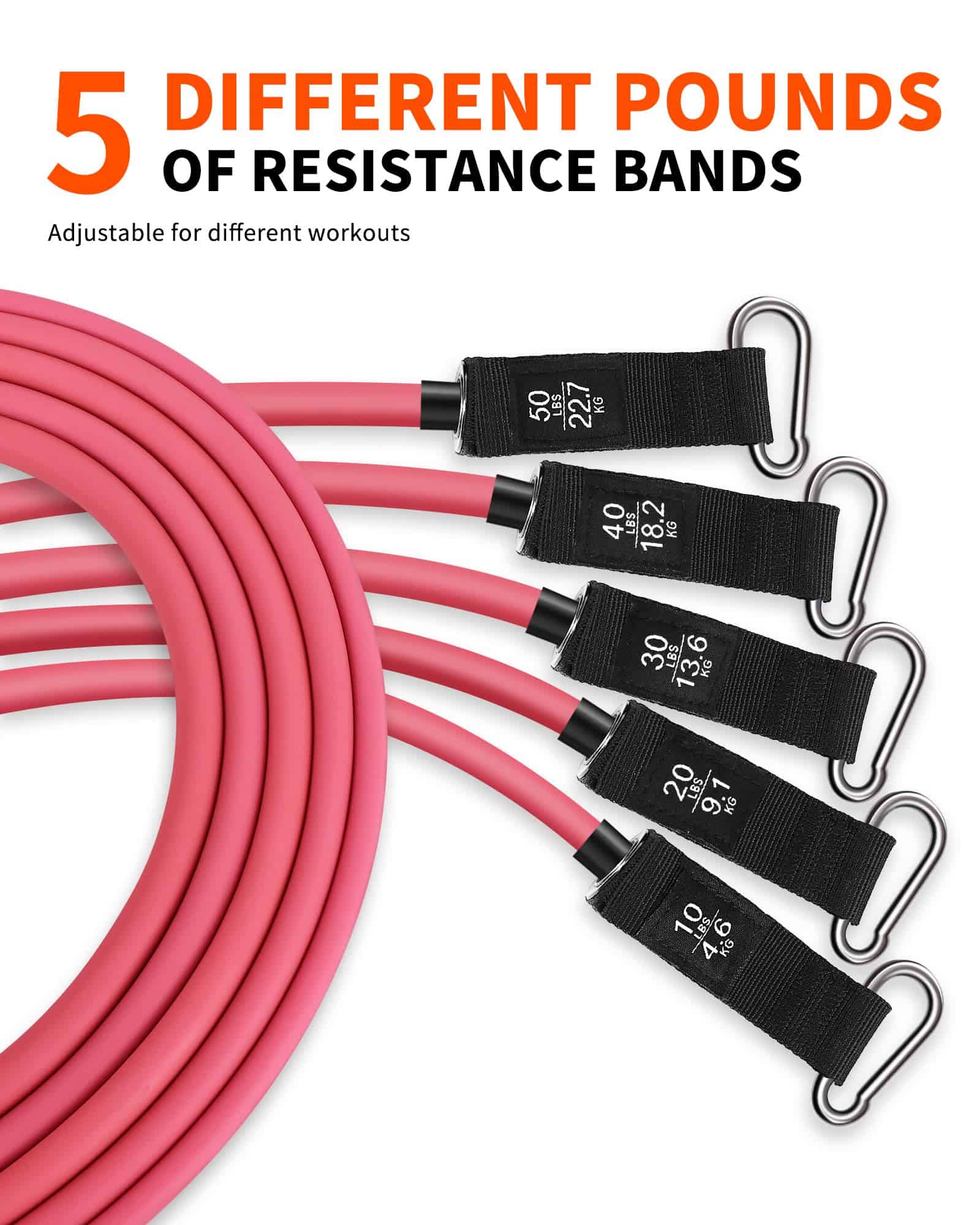LAKXSF Exercise Bands Resistance Bands Set - Set de Bandas - Imagen 3