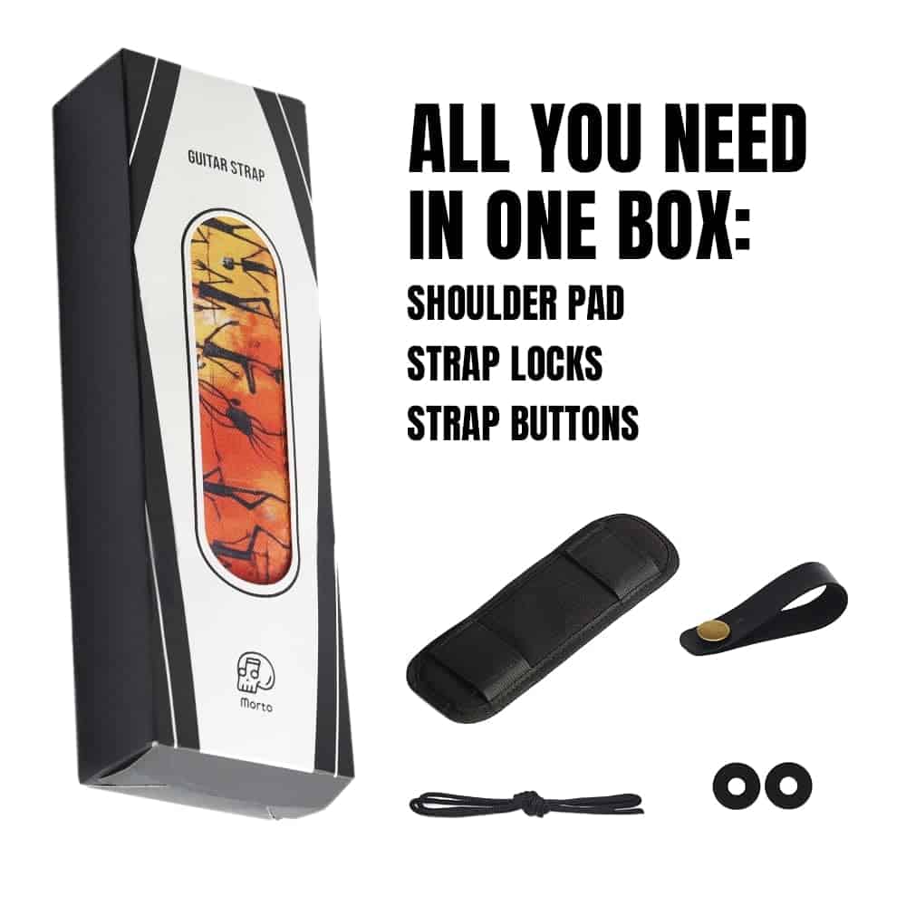 Correa para guitarra eléctrica y acústica Morto - Calavera - Imagen 6