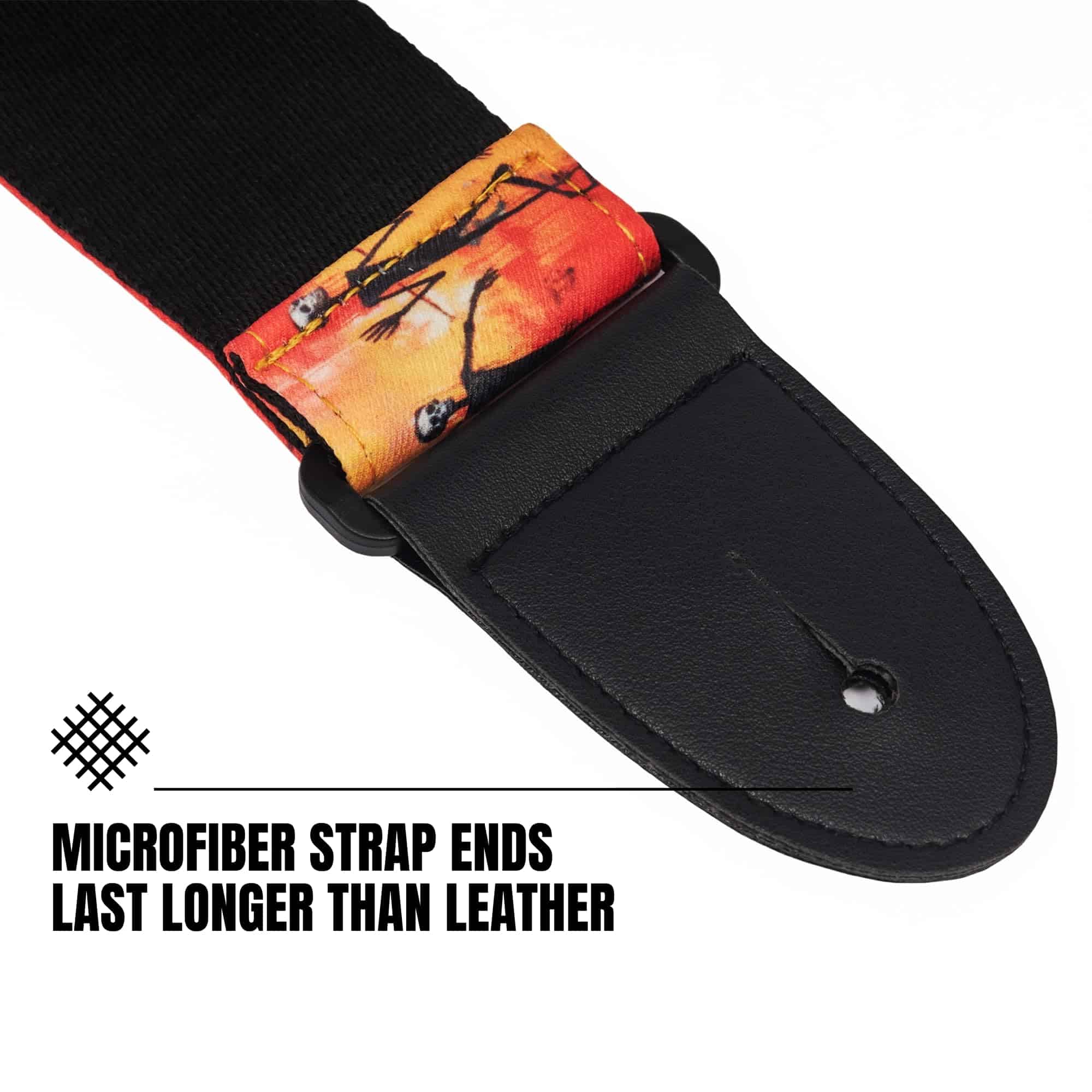 Correa para guitarra eléctrica y acústica Morto - Calavera - Imagen 4