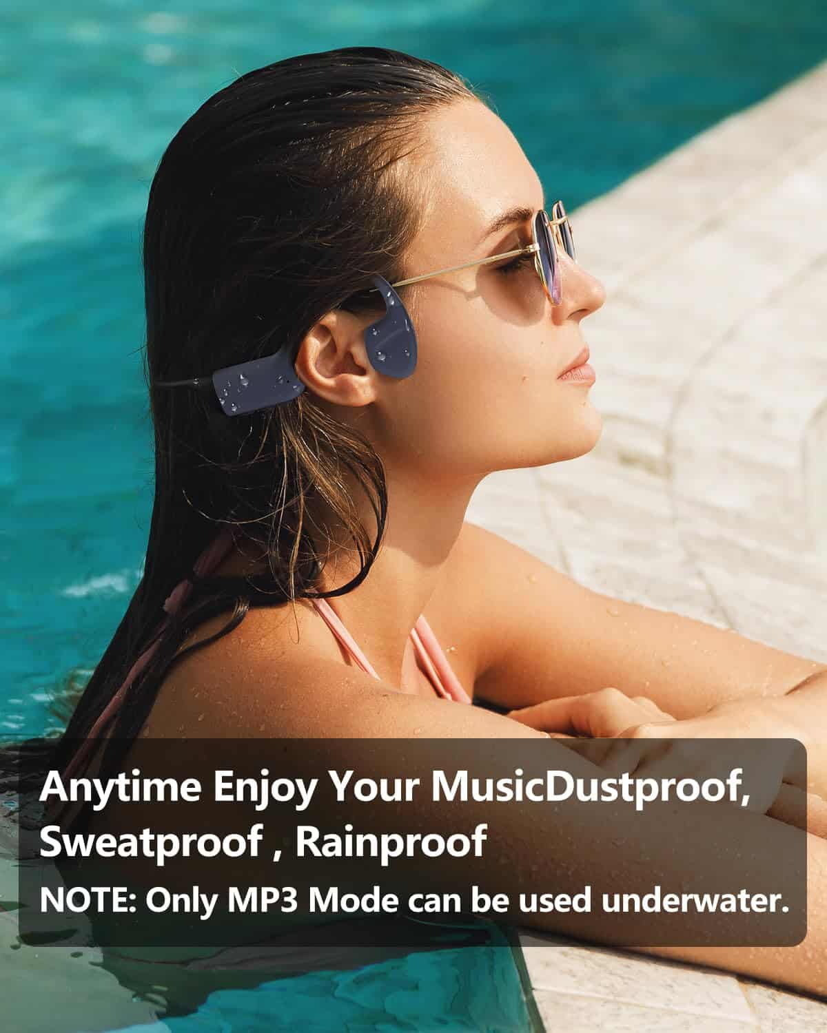 Audífonos de conducción ósea Tevese, IPX8 impermeables - Imagen 4