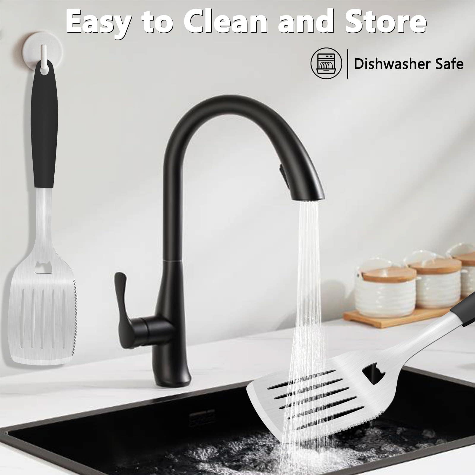 Espátula de Parrilla Svailse, Acero Inoxidable Espátula de - Imagen 8