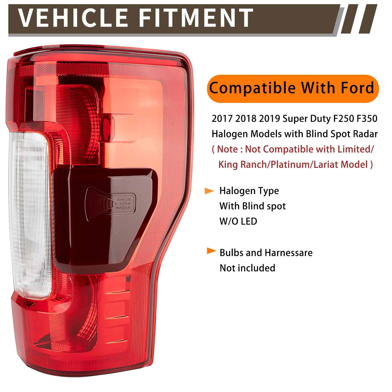 Conjunto de luz trasera MiKaFex compatible con Ford F250 - Imagen 5