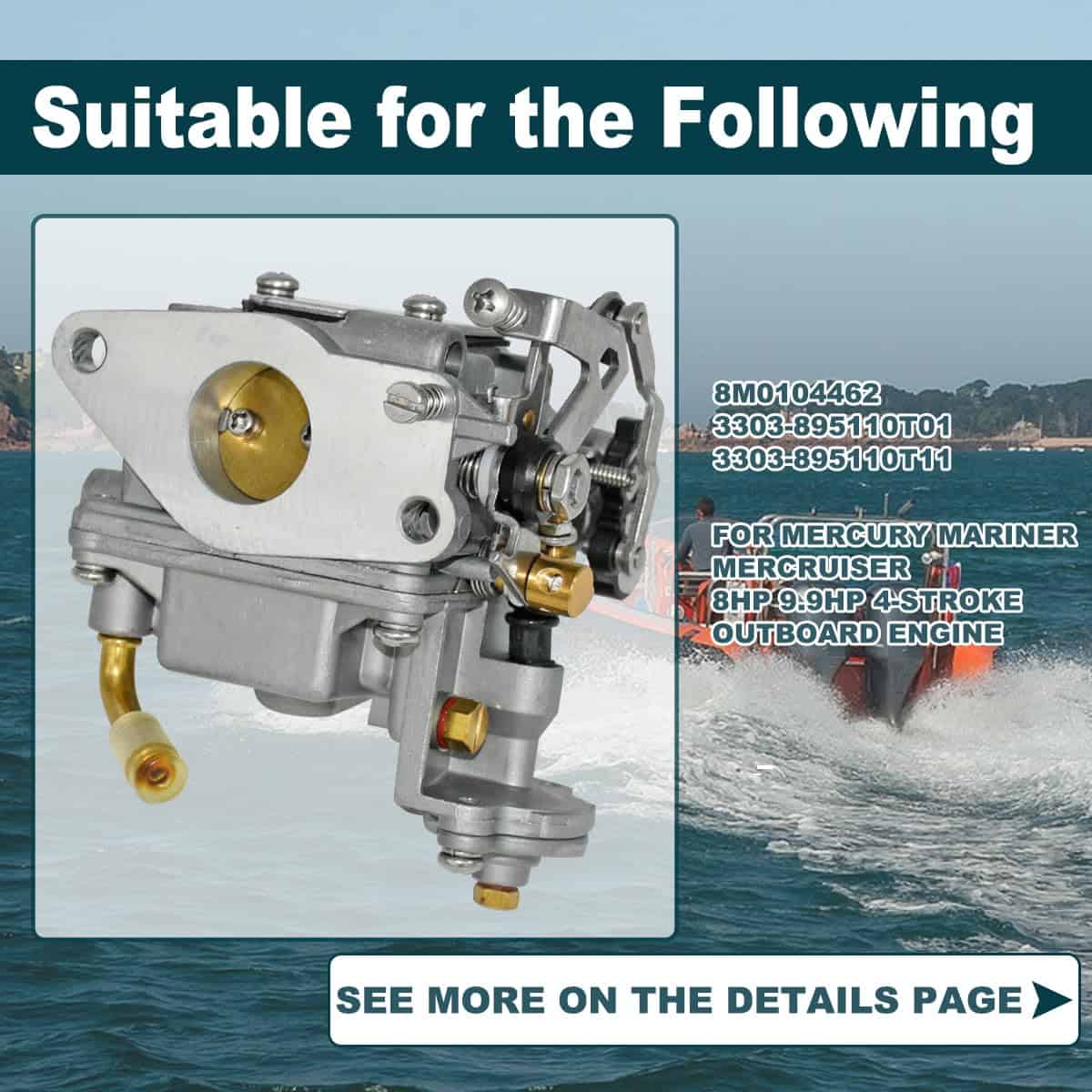 Carburador JDLLONG para Mercury Mercruiser Quicksilver 8HP - Imagen 5