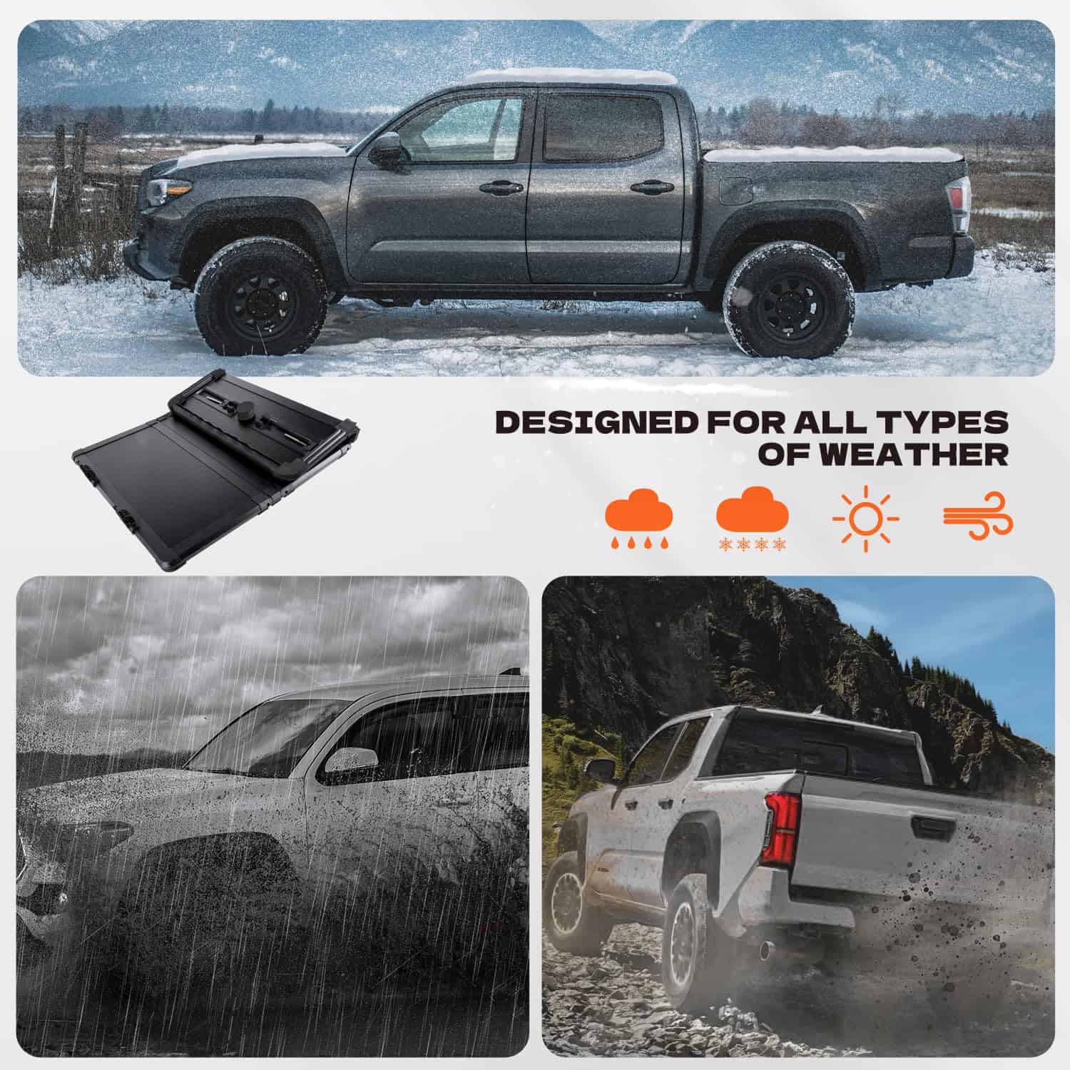 Aurorasters Cubierta de cama rígida plegable para camioneta - Imagen 7