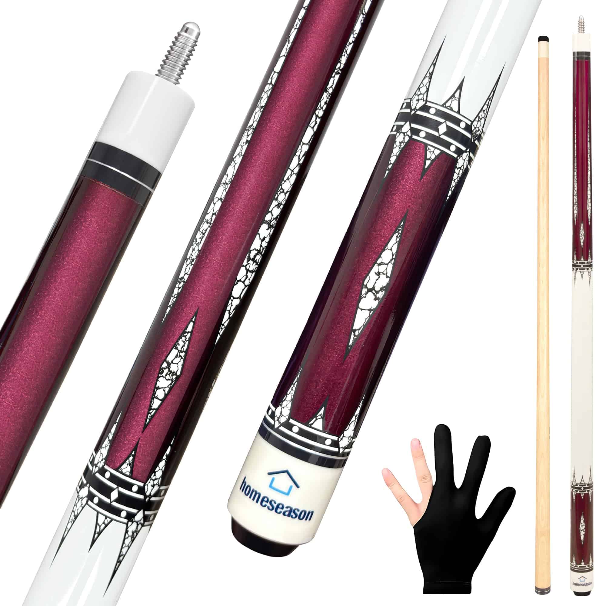 Paquete de Palos de Billar de 58 pulgadas con Punta de
