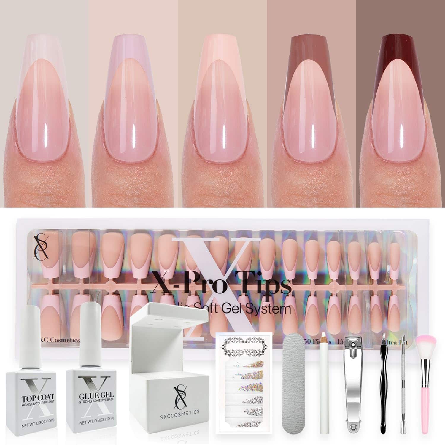SXC Cosmetics French Tip Press On Nails - Serie Skin Tone