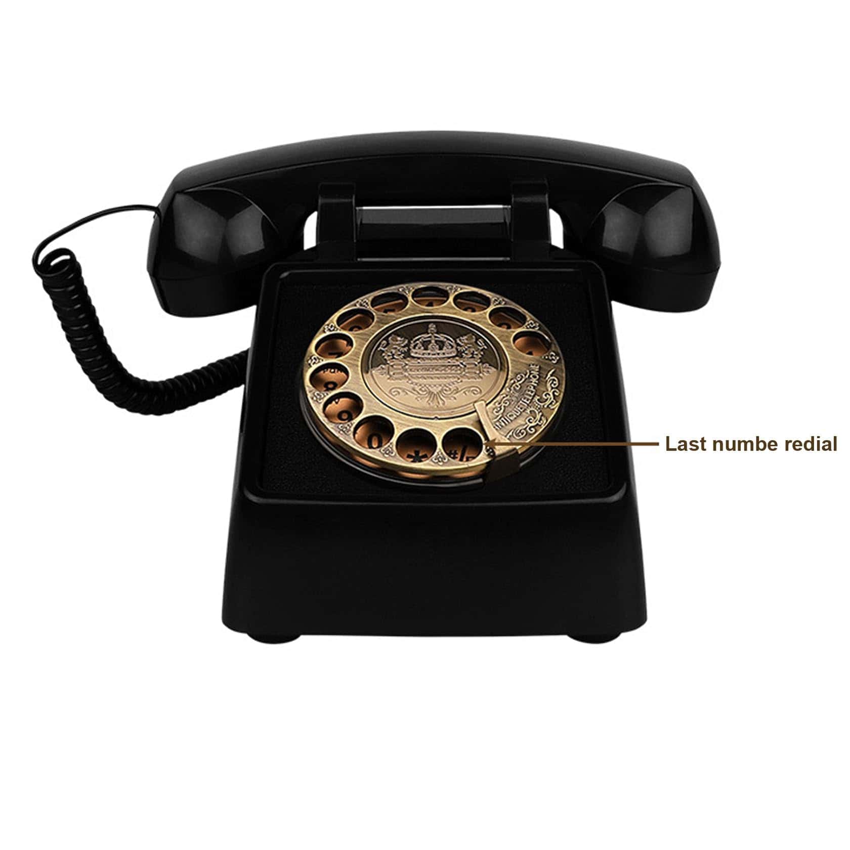 Teléfonos fijos vintage para el hogar, negro bronce retro - Imagen 4