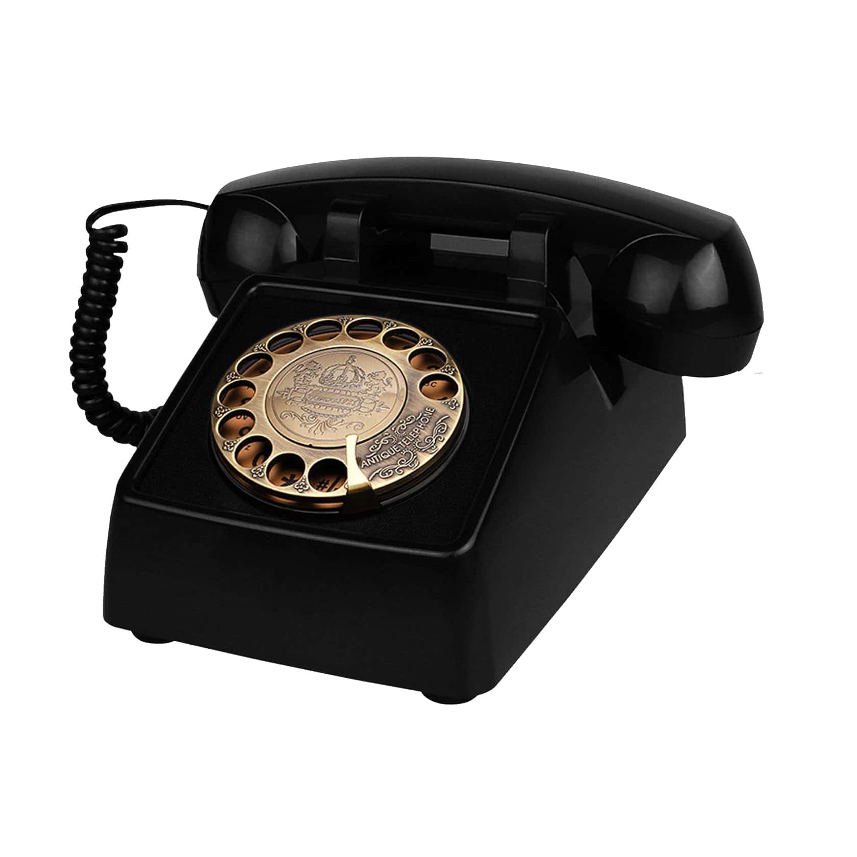 Teléfonos fijos vintage para el hogar, negro bronce retro