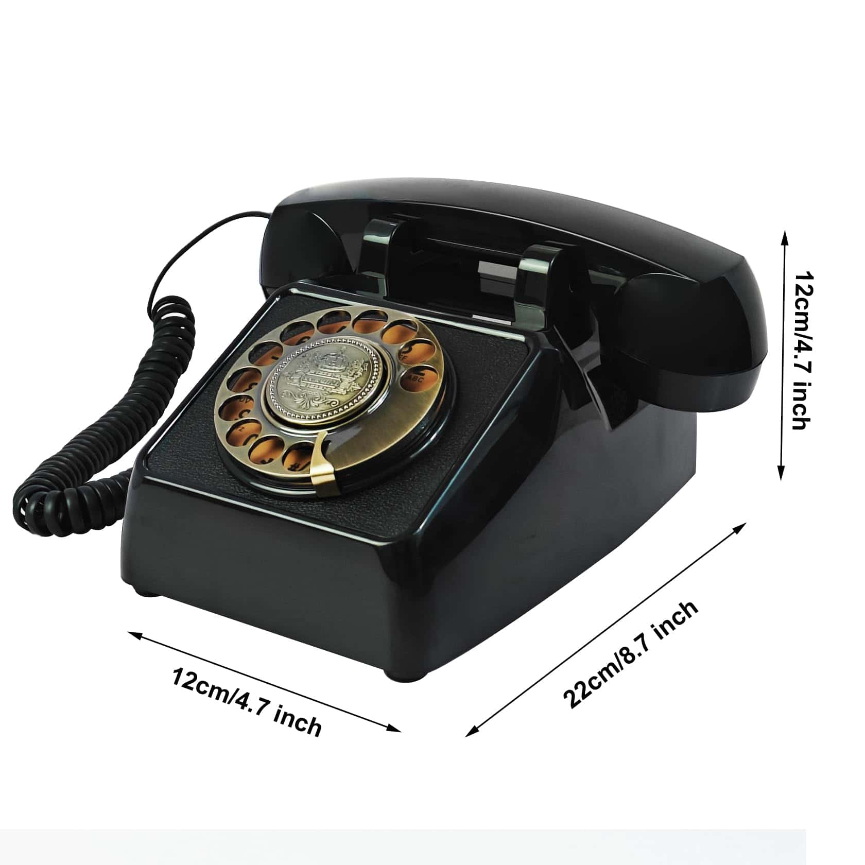 Teléfonos fijos vintage para el hogar, negro bronce retro - Imagen 6