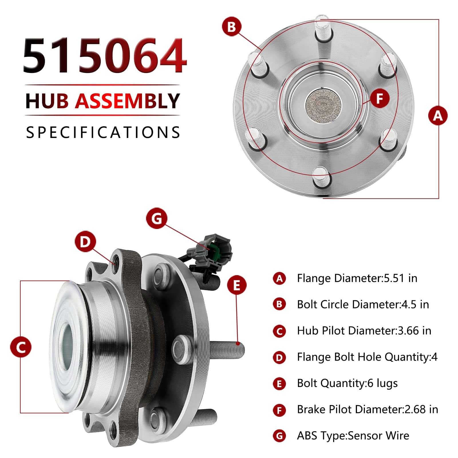 Juego de 2 rodamientos de rueda delantera JLEO 515064 para - Imagen 4