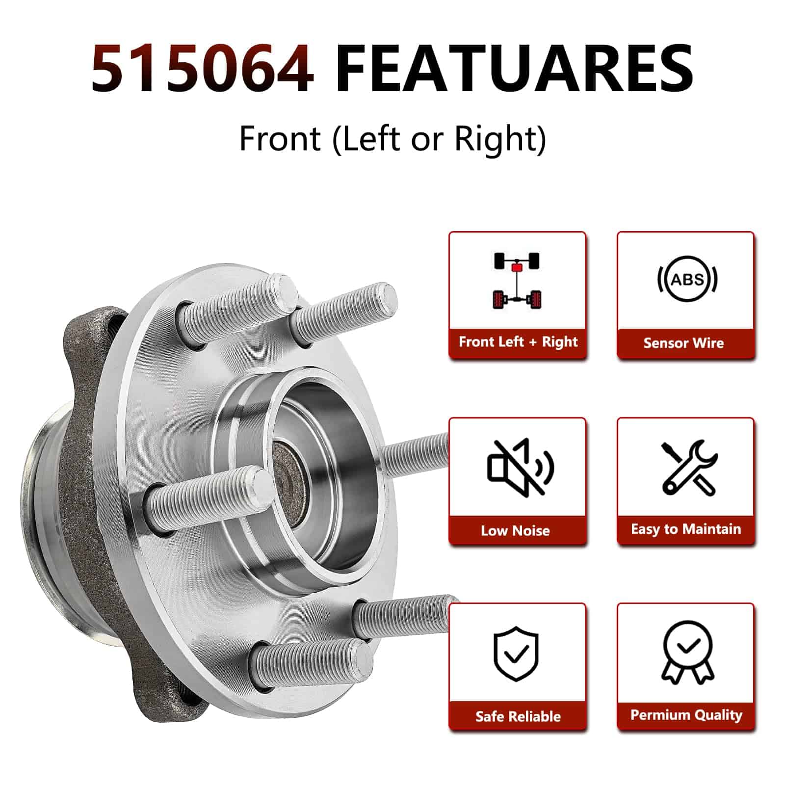 Juego de 2 rodamientos de rueda delantera JLEO 515064 para - Imagen 5