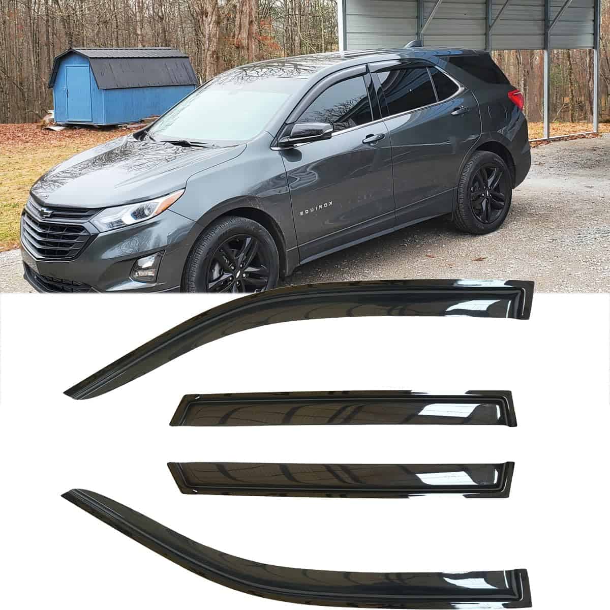 4pcs Deflectores de Lluvia Originales a -Humo Oscuro - Imagen 3