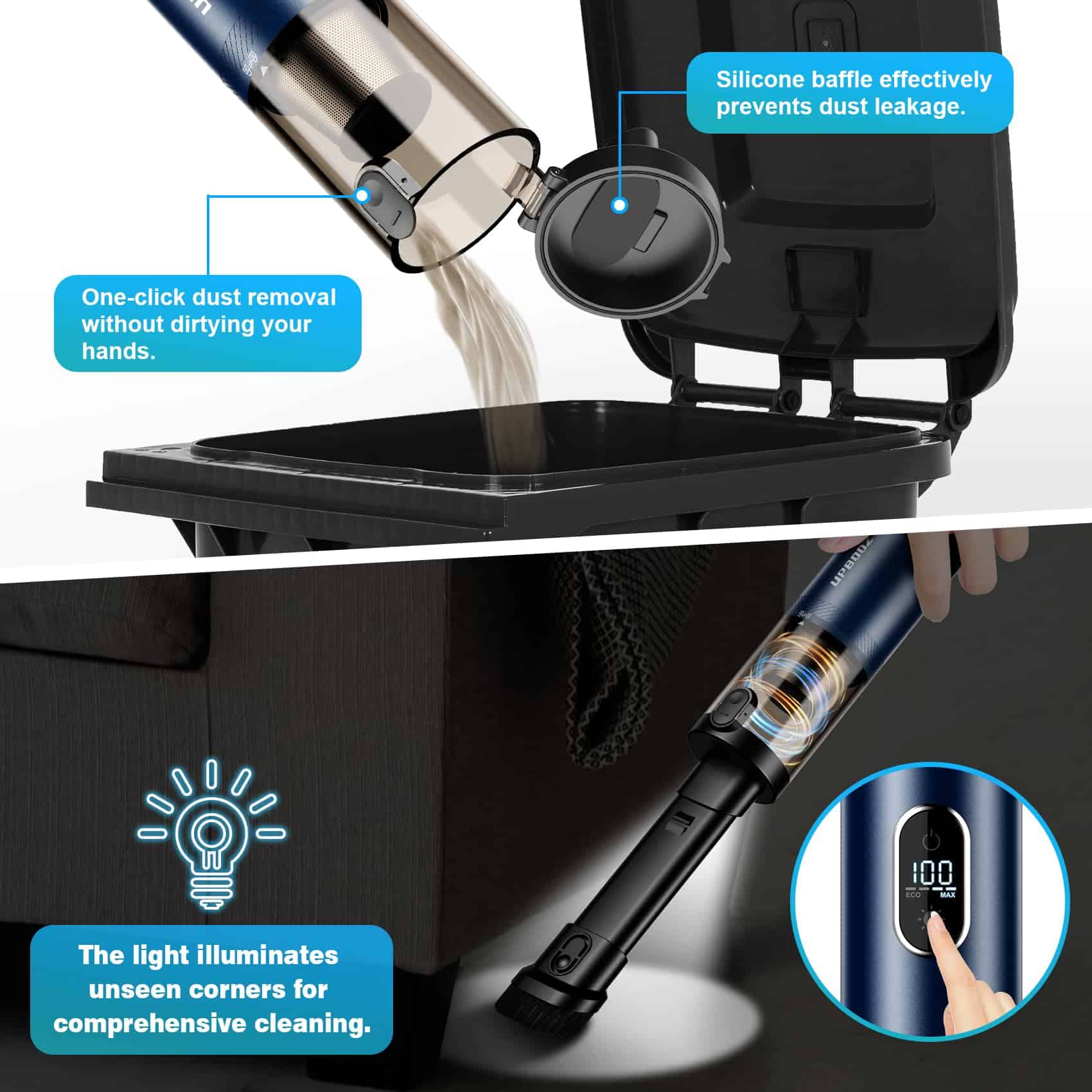 Aspiradora de Coche, Aspiradora Portátil Inalámbrica, - Imagen 6