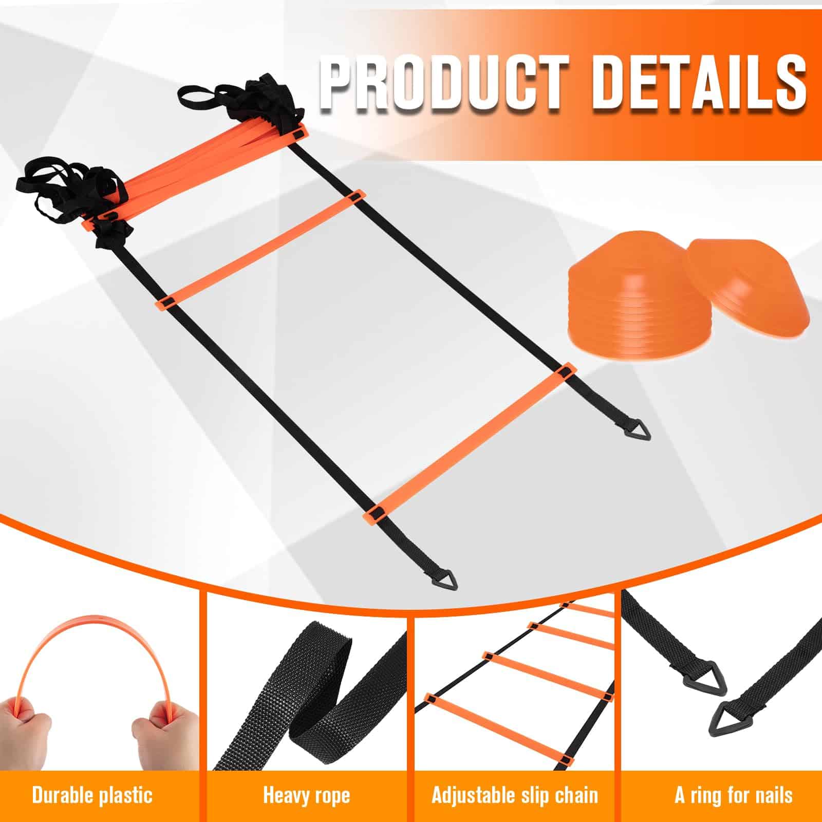 9TH SHOP Agility Ladder, Speed Ladder Agility Ladder, 20 - Imagen 3