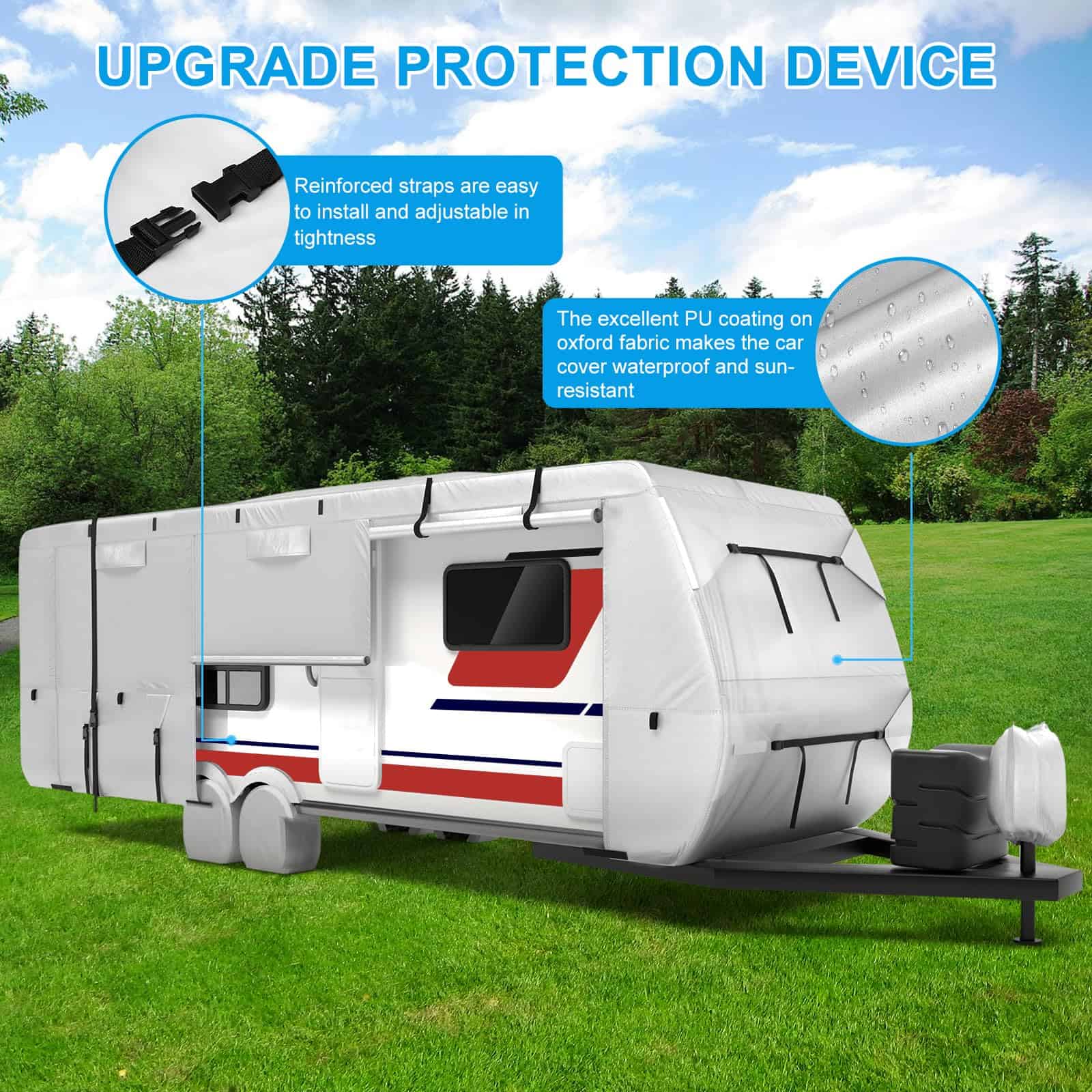 Fundas para remolque para viaje Mofeez de tela Oxford, - Imagen 5