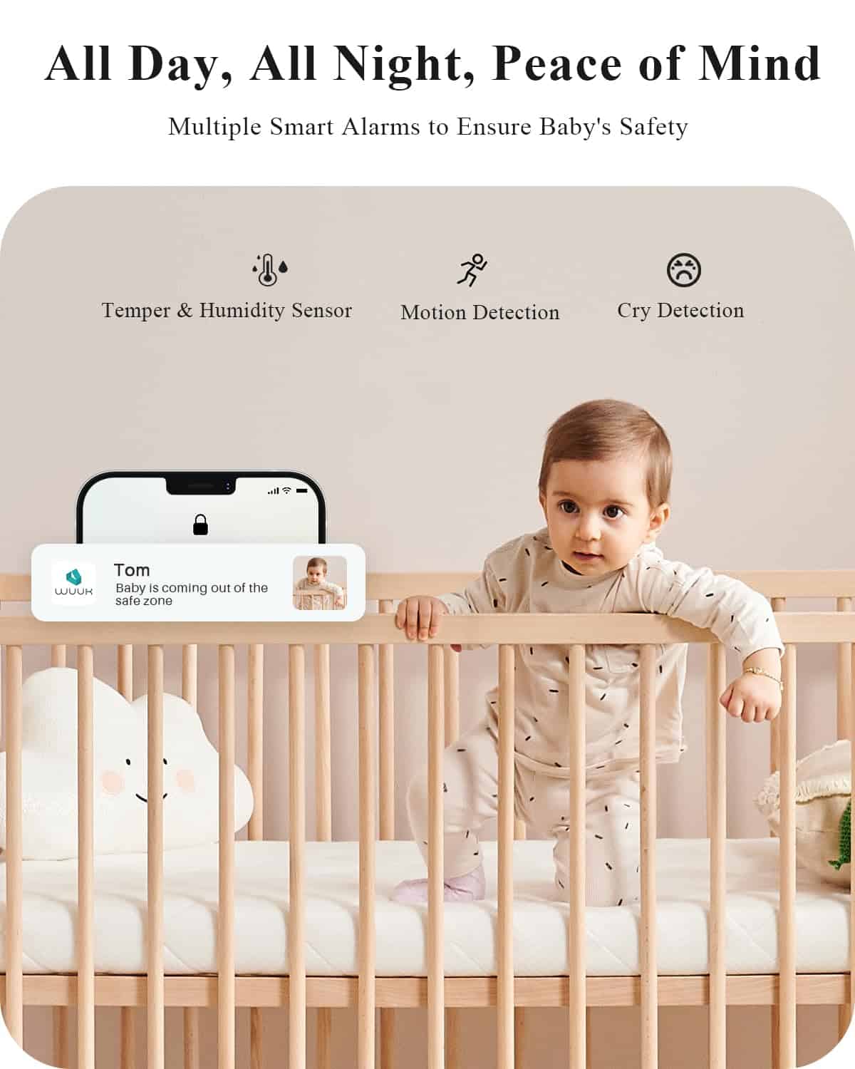 WUUK Monitor de Bebé de Video 2K, Monitor de Bebé de 5.5'' - Imagen 6