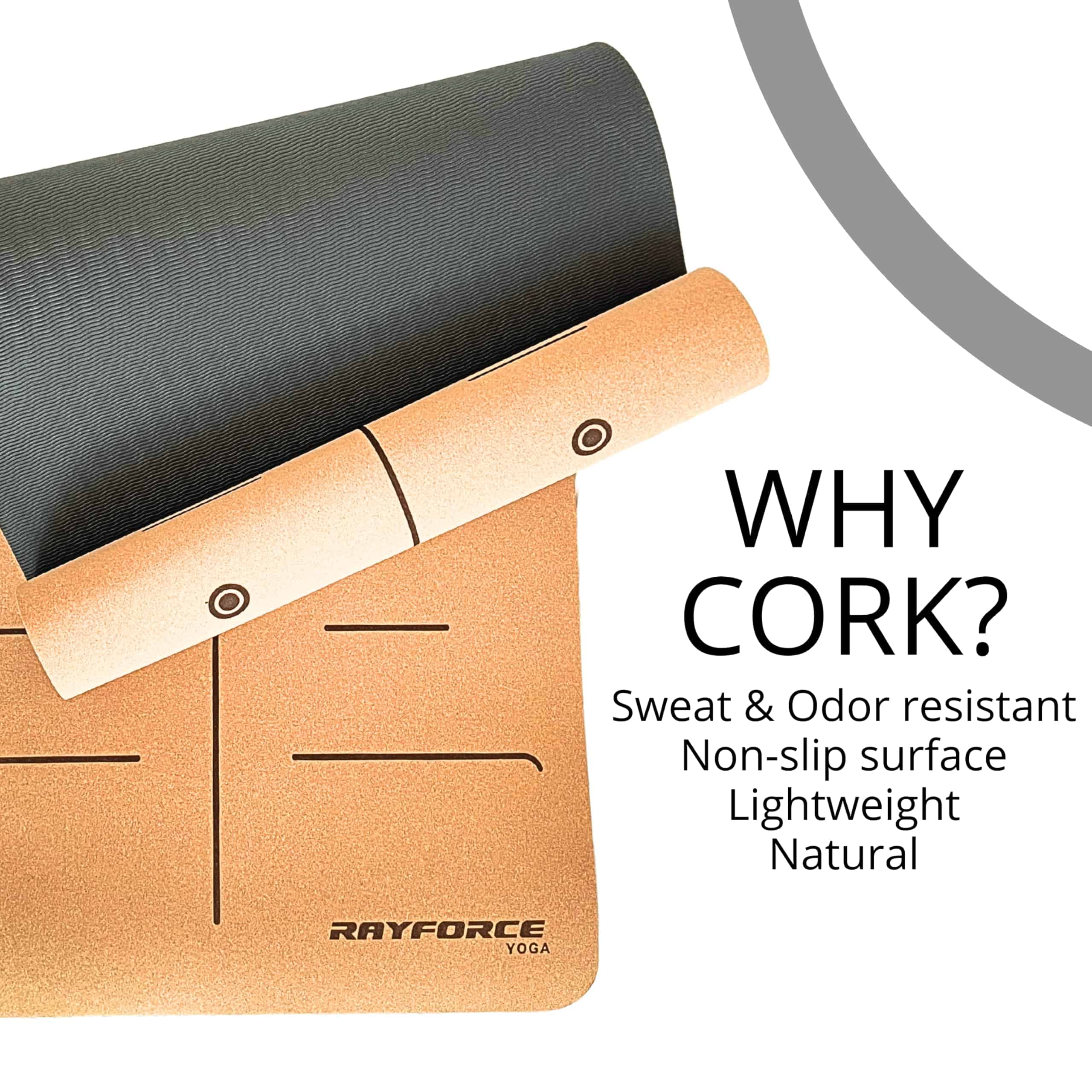 Tapete de Yoga de Corcho y Caucho Premium -Negro - Imagen 6