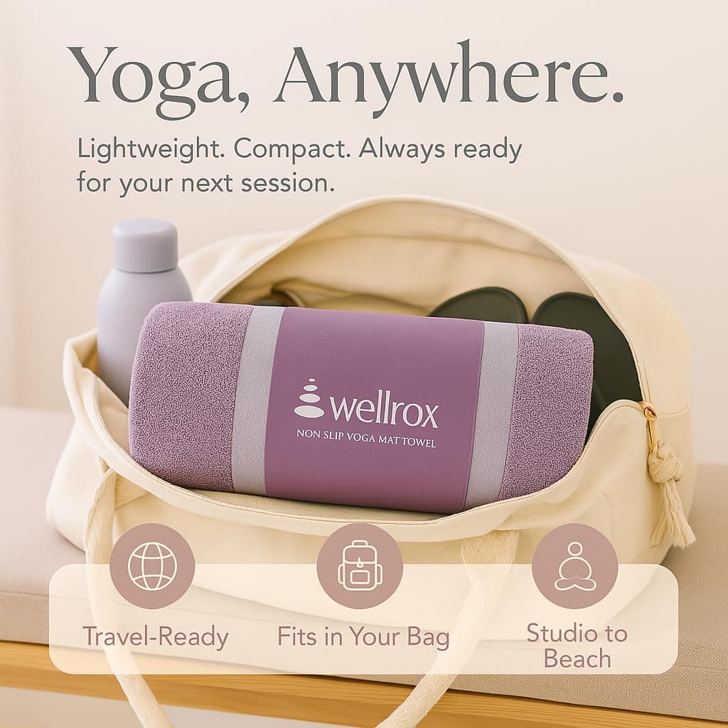 Toalla de Yoga Antideslizante Wellrox - Súper Absorbente - Imagen 7