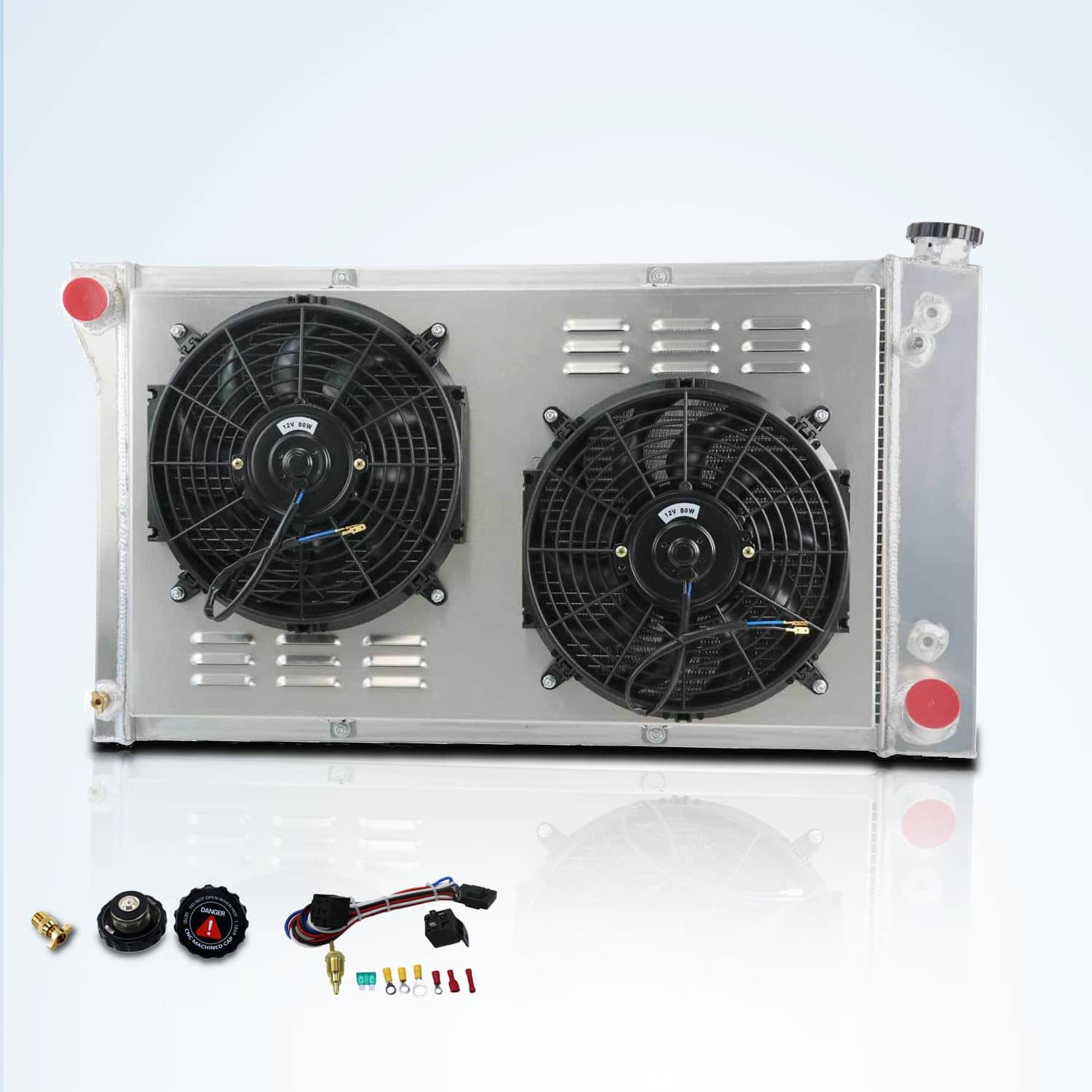 Radiador CC369 de 3 Filas + Ventilador Cáscara Compatible