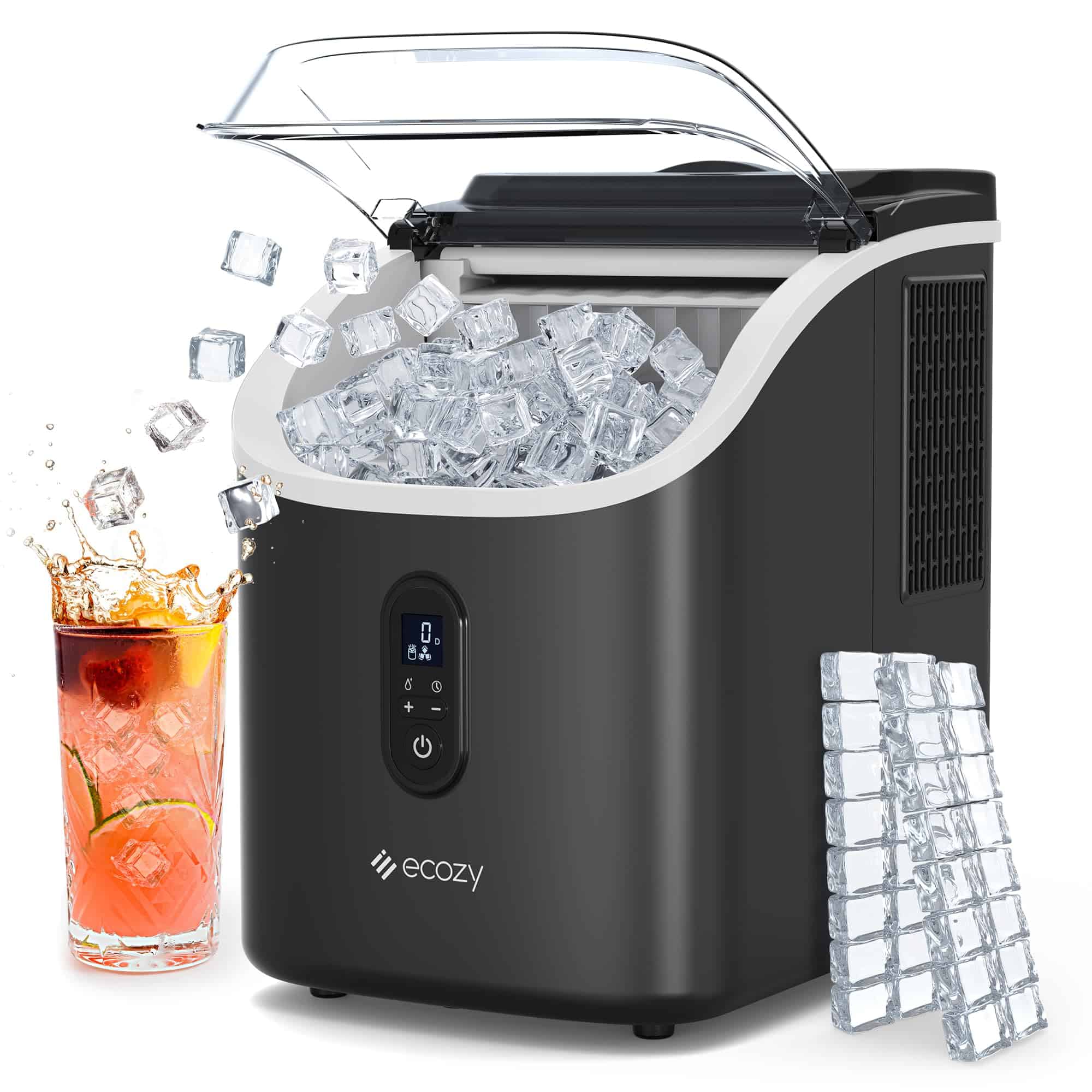 Máquina de hielo ecozy para encimera, 33 libras por día,