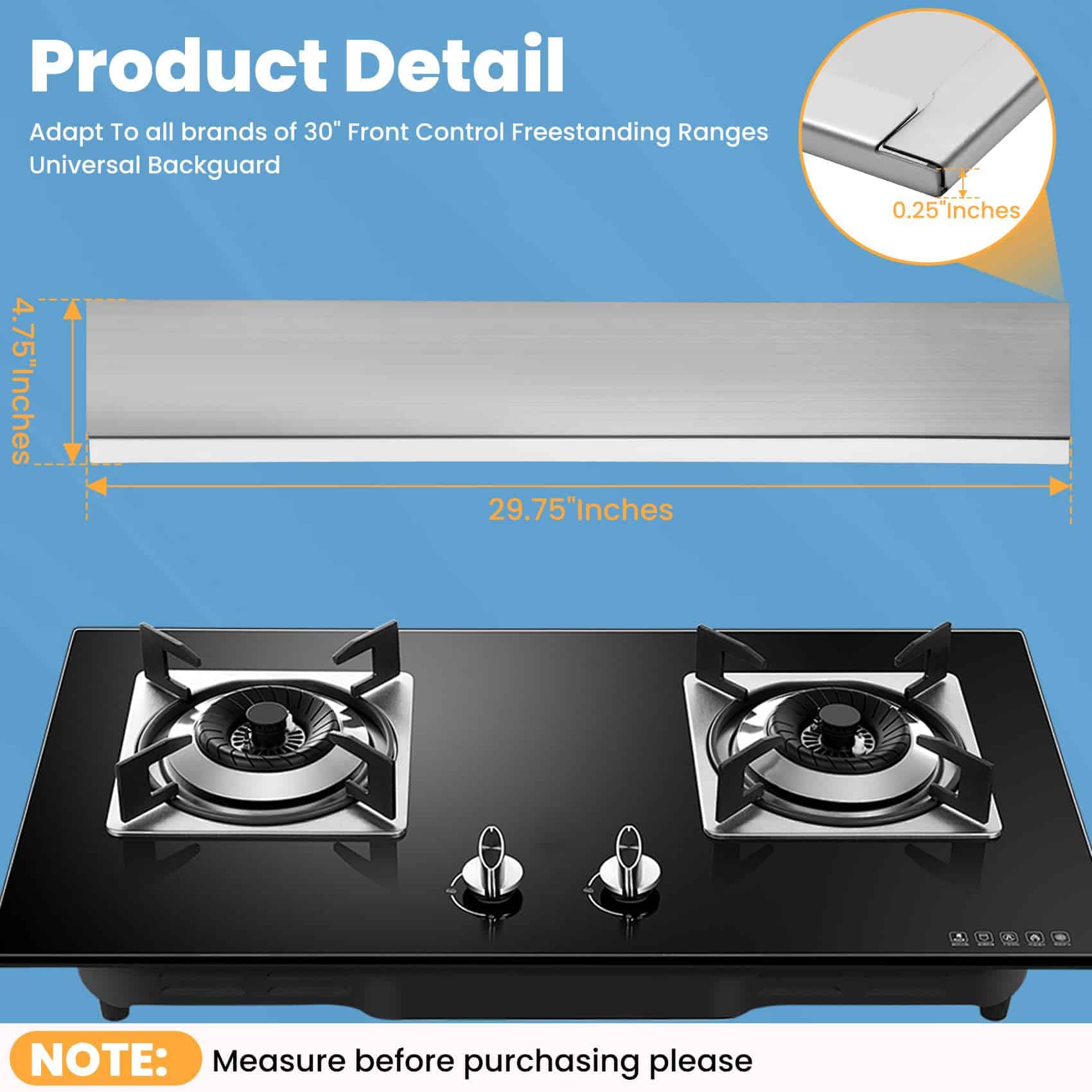 11NBBKGDDS Protector de pared universal para estufa - Imagen 3