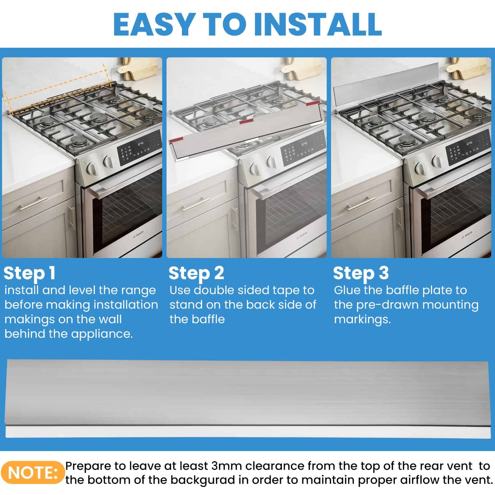 11NBBKGDDS Protector de pared universal para estufa - Imagen 7