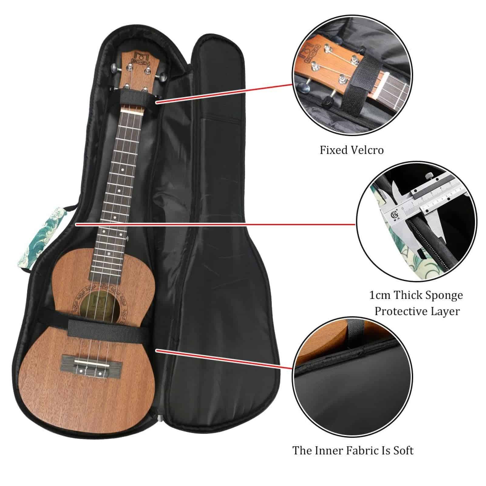 Funda de Concierto para Ukulele 23 Pulgadas Mochila 10mm - Imagen 3