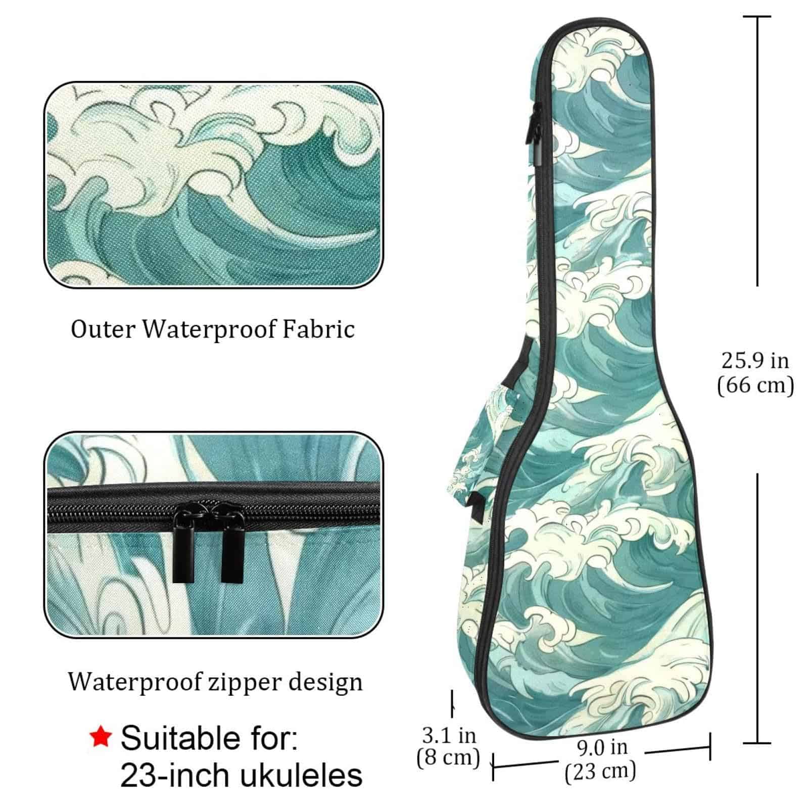 Funda de Concierto para Ukulele 23 Pulgadas Mochila 10mm - Imagen 5