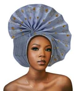 Gele Headties African Aso Oke Headgear for -Plata