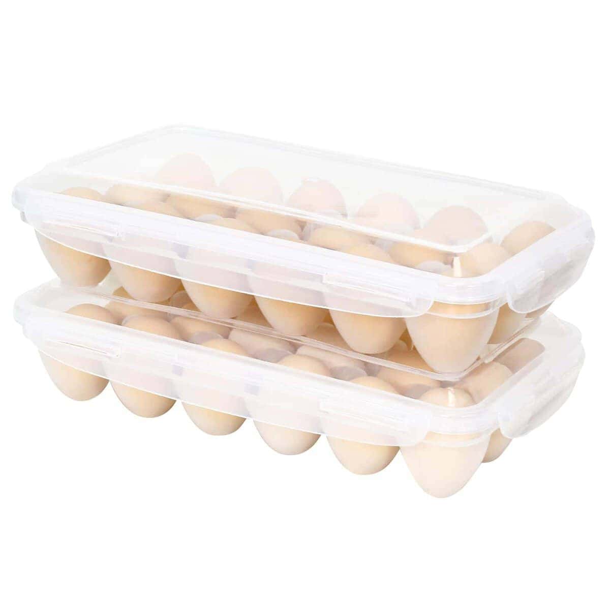 Porta Huevos para Refrigerador Obsoorth 2 Pack con Tapa,