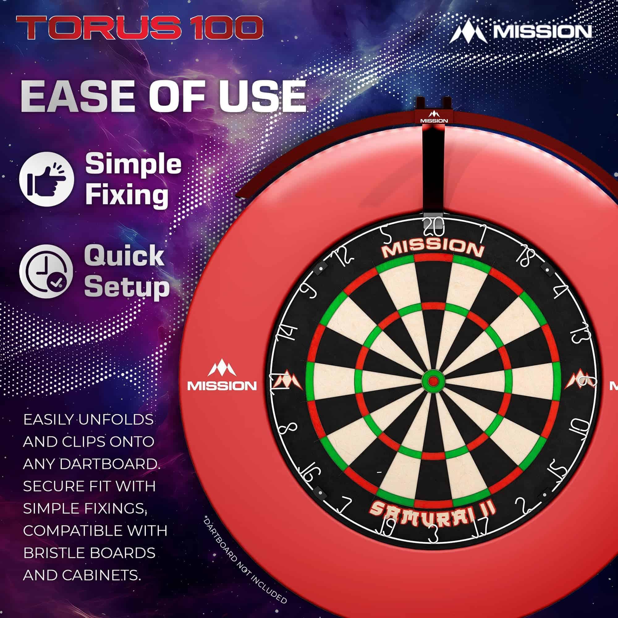 Mission Darts TOR100 Torus 100 | Tablero -Negro - Imagen 10