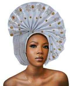 Gele Headties African Aso Oke Headgear para Fiesta de Boda
