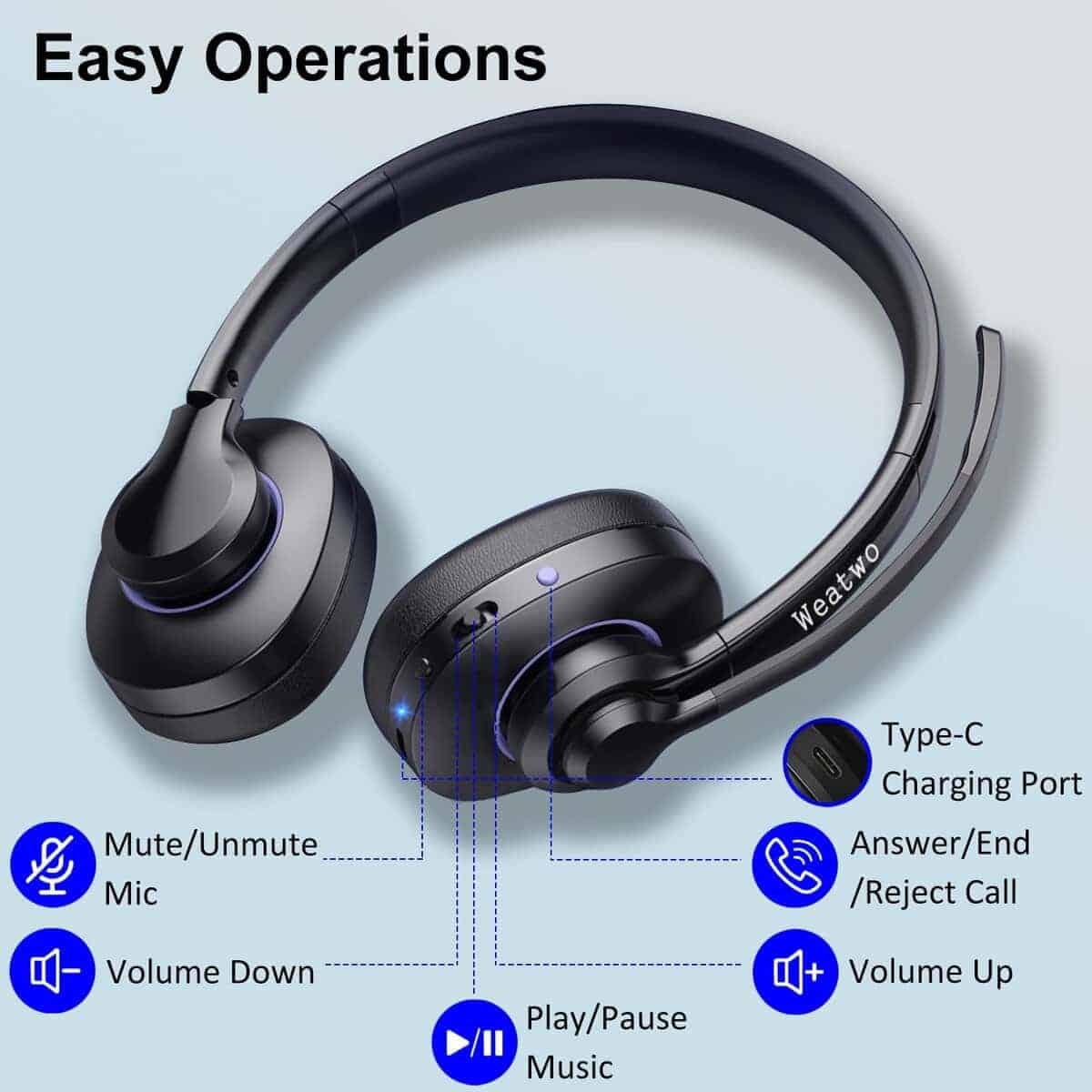 Auriculares Bluetooth con Micrófono con Cancelación de - Imagen 8