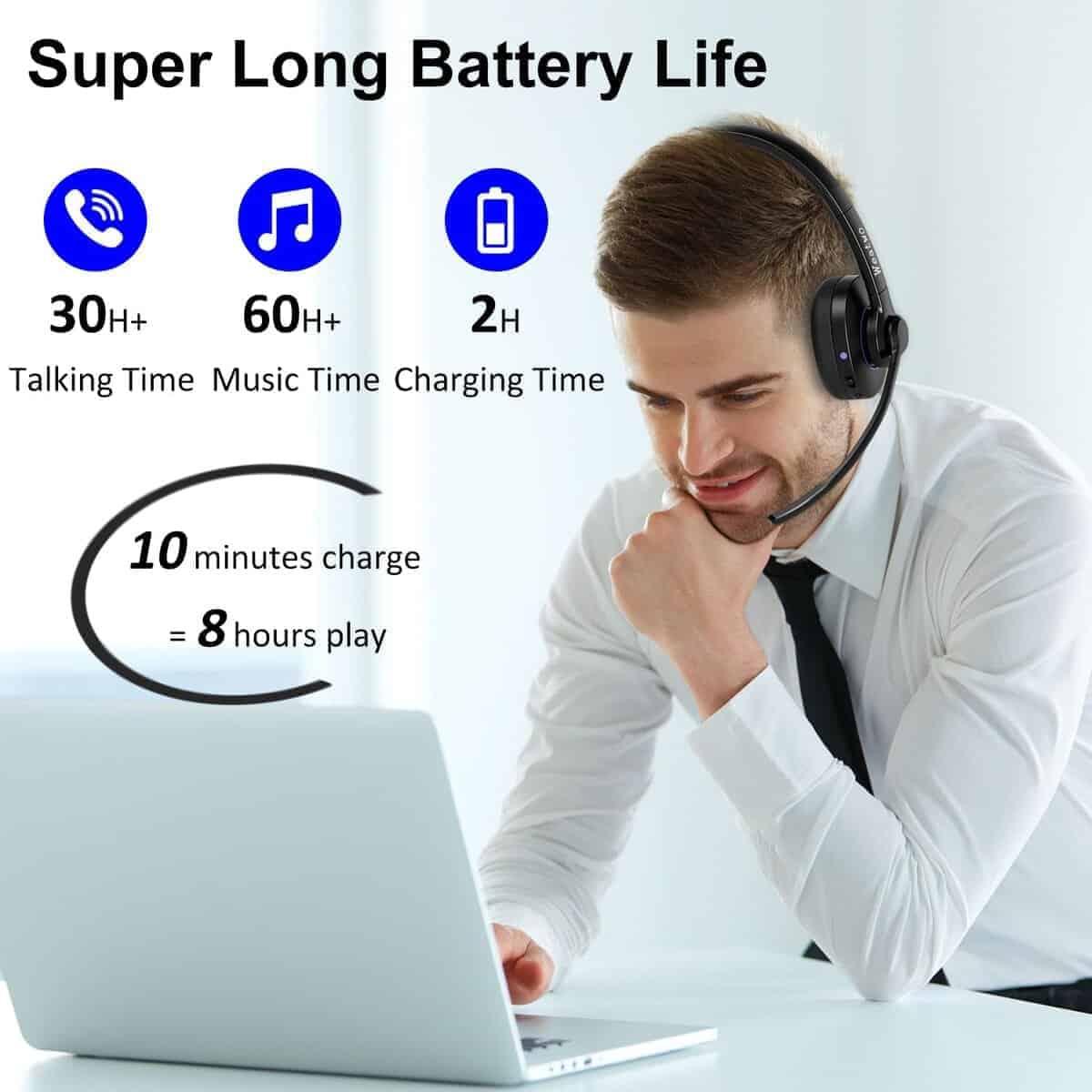 Auriculares Bluetooth con Micrófono con Cancelación de - Imagen 6