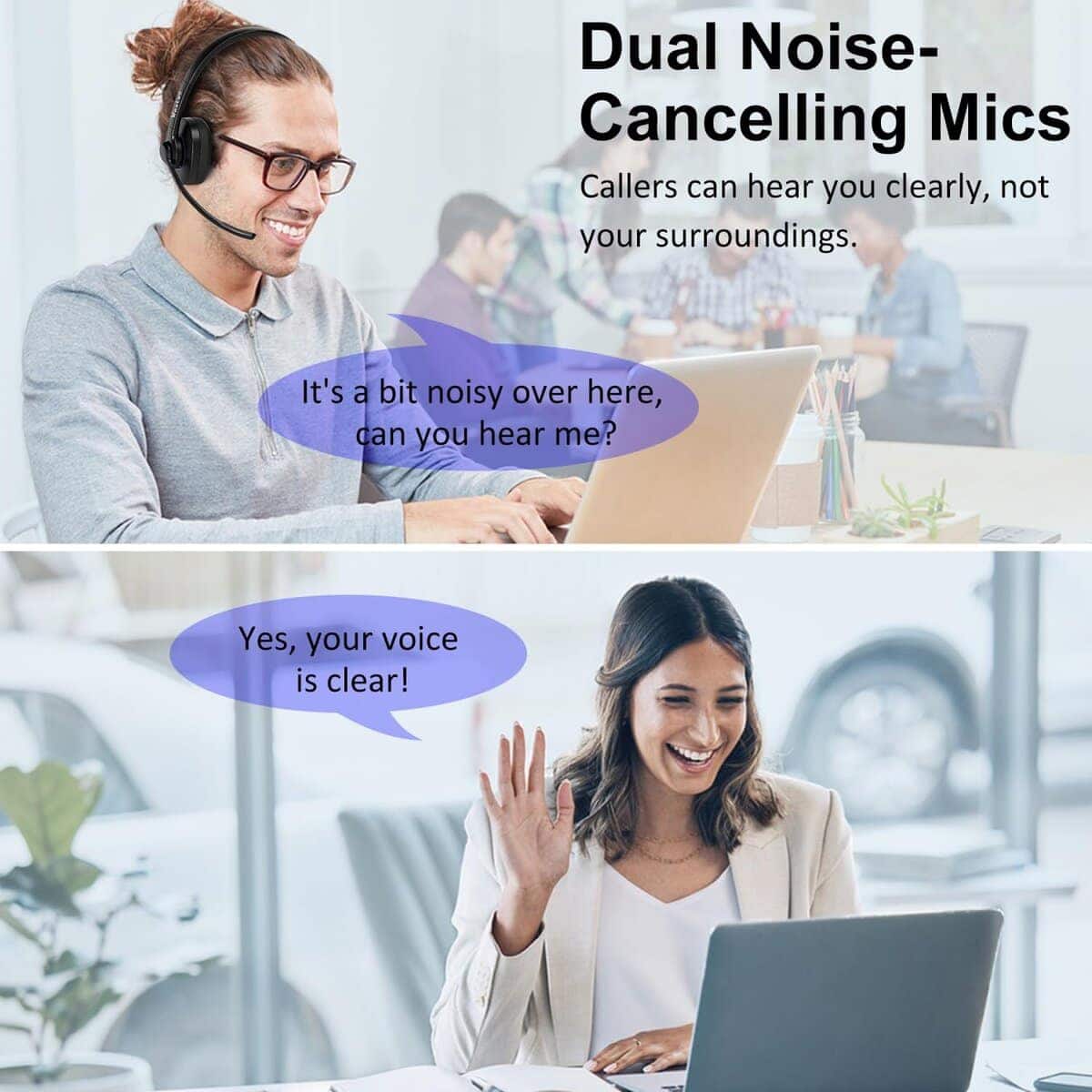 Auriculares Bluetooth con Micrófono con Cancelación de - Imagen 3