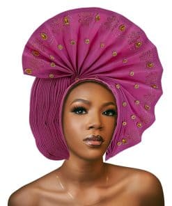 Headties African Aso Oke para Boda Fiesta Cabeza Nigerianas