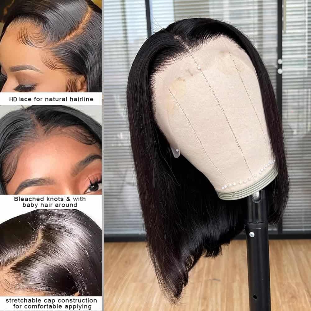 Pelucas de Bob de Cabello Humano de 12 pulgadas 13x4 HD - Imagen 3