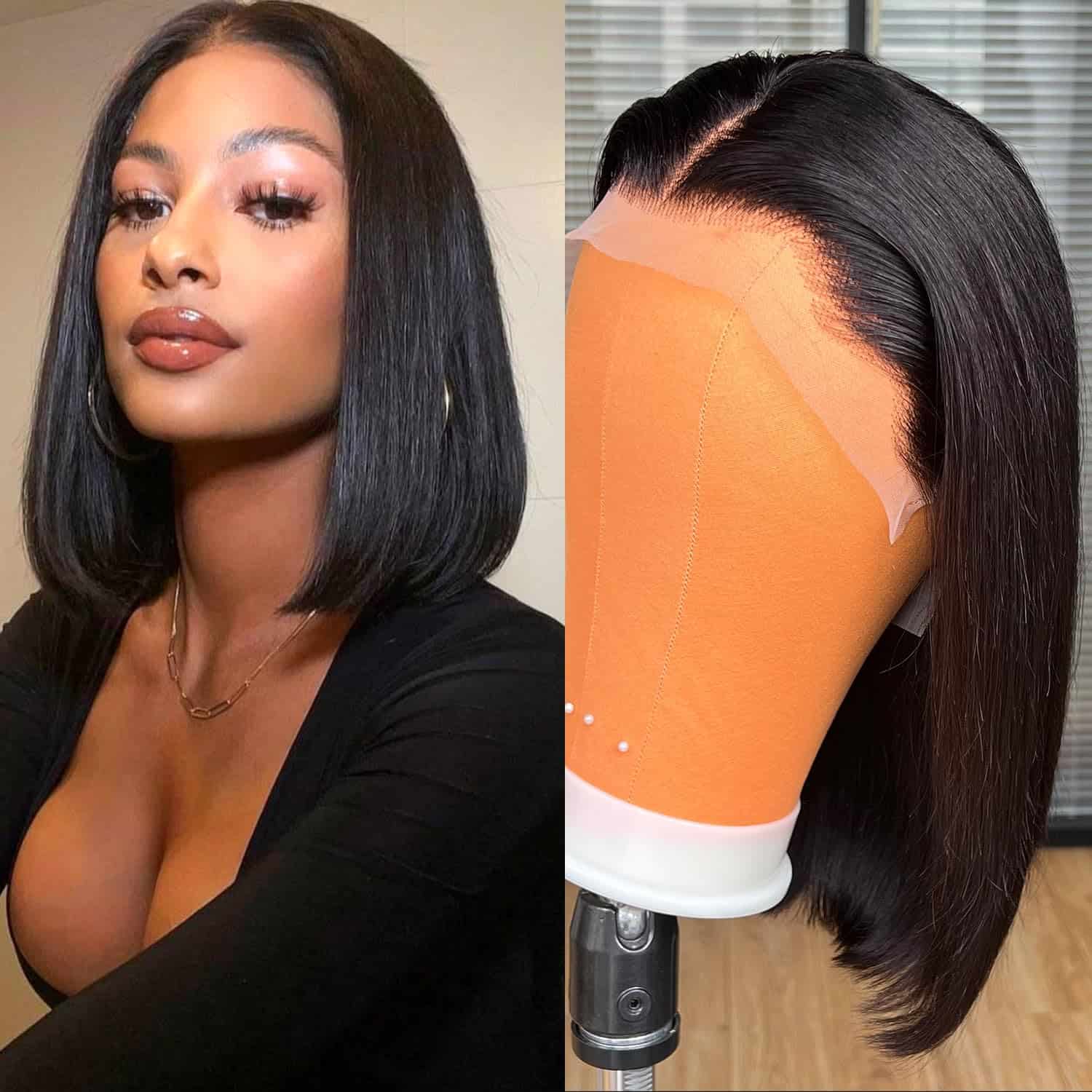 Pelucas de Bob de Cabello Humano de 12 pulgadas 13x4 HD