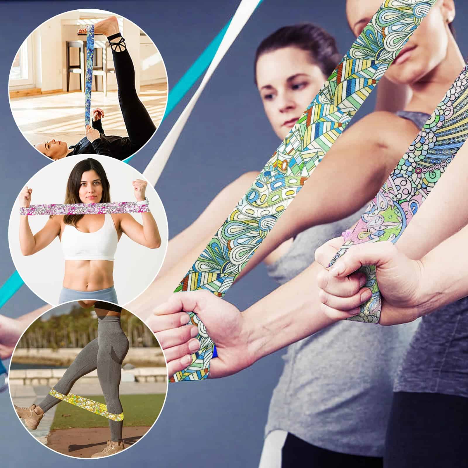 6 Packs Yoga Strap for Stretching Yoga Belt Adjustable - Imagen 7